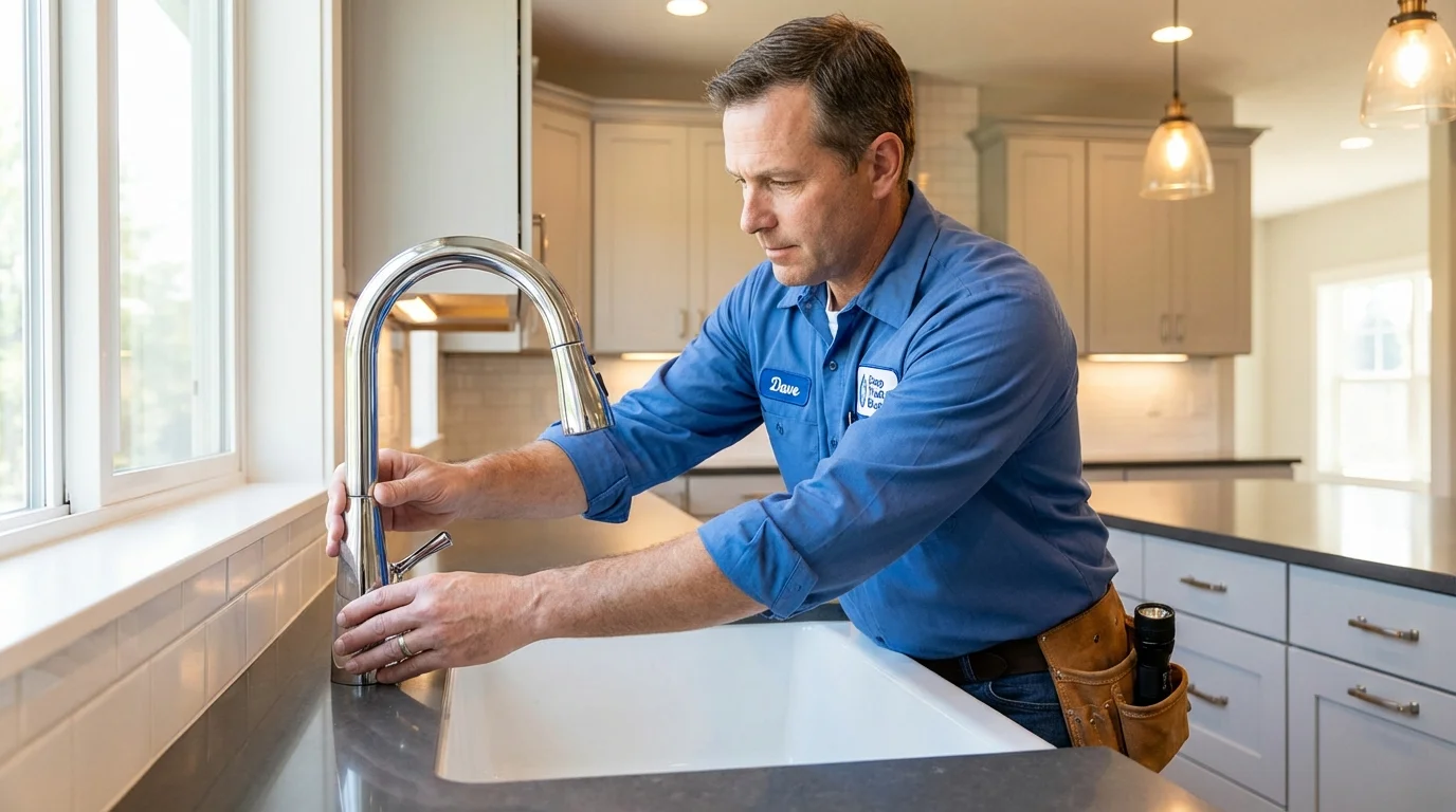 Kitchen faucet installation by Johns Plumbing LLC in Frenchville
